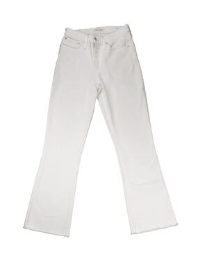 Madewell White Raw Hem Straight Leg Jeans Women 28x28 High Rise Crop Denim